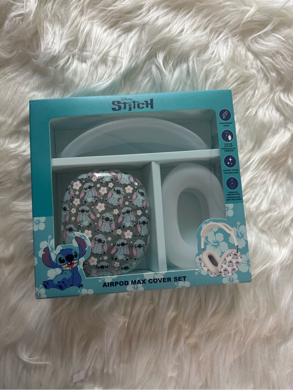 Disney Stitch AirPod Max Cover Set - Turquoise & Floral Pattern